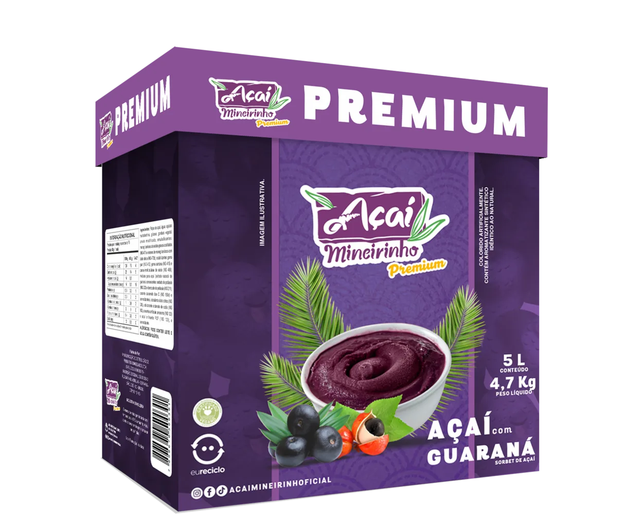 Embalagem Premium Açaí com Guaraná 10L
