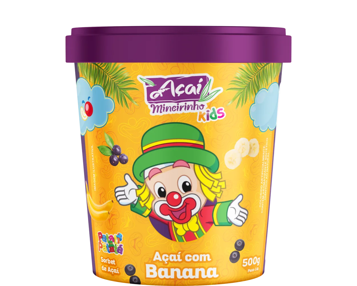 Açaí com Banana 500g — Açaí Mineirinho