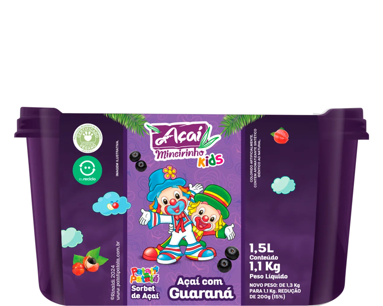 Açaí com Guaraná 1,5L — Açaí Mineirinho