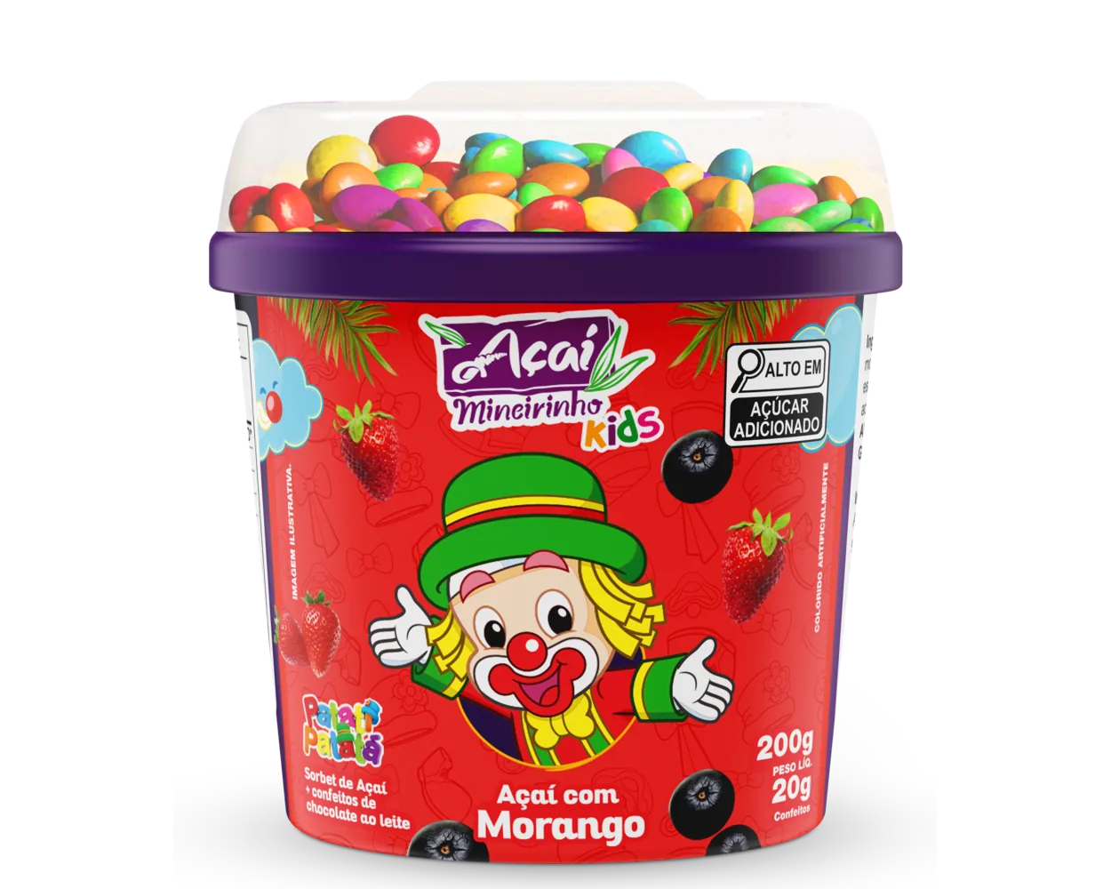Açaí com Morango 200g — Açaí Mineirinho
