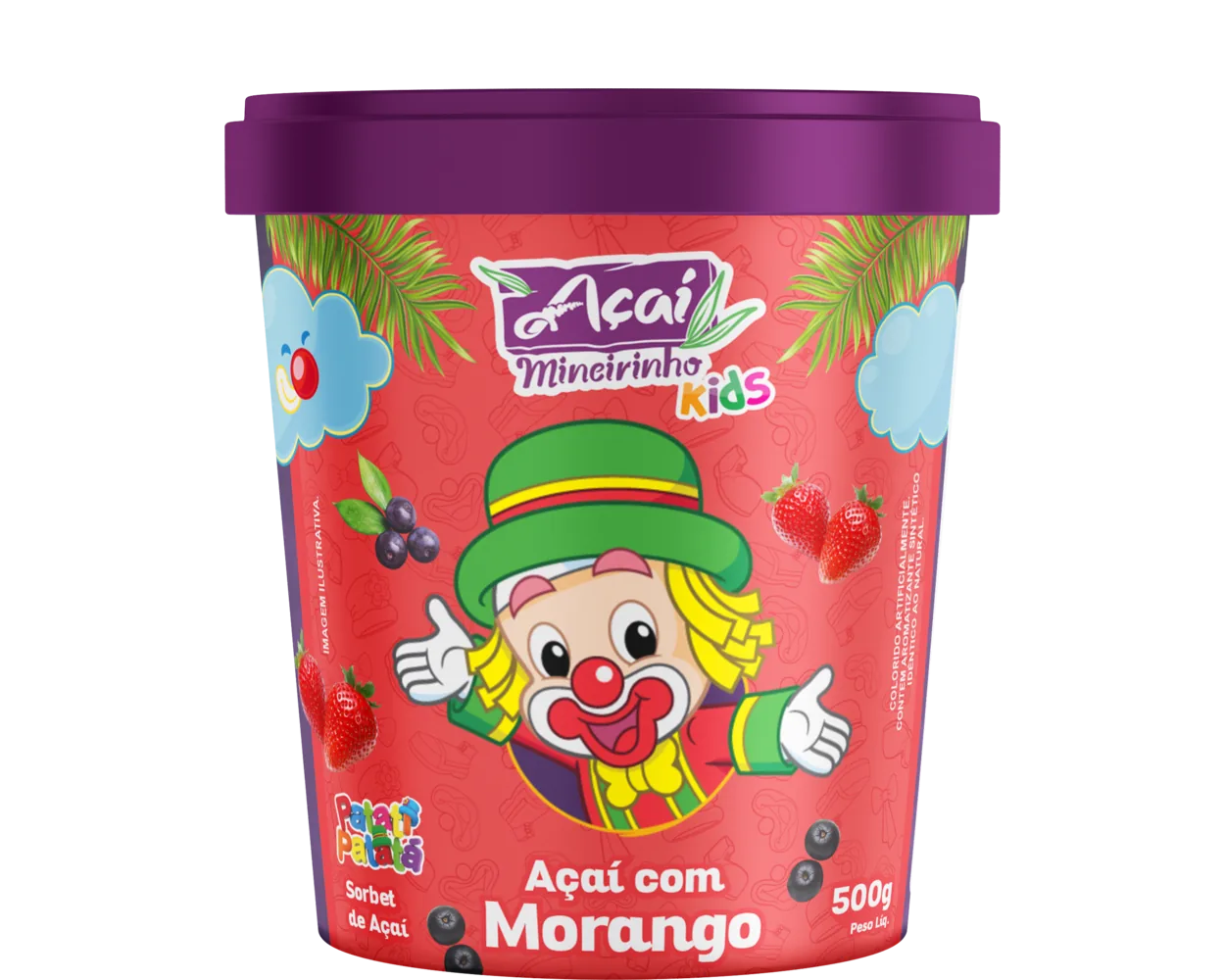 Açaí com Morango 500g — Açaí Mineirinho