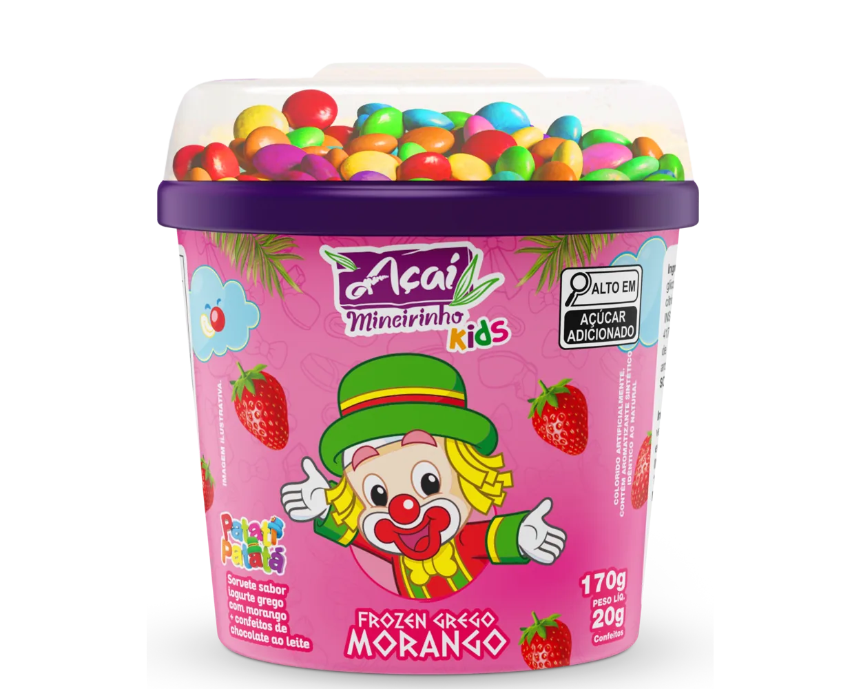 Frozen Grego Morango 190g — Açaí Mineirinho