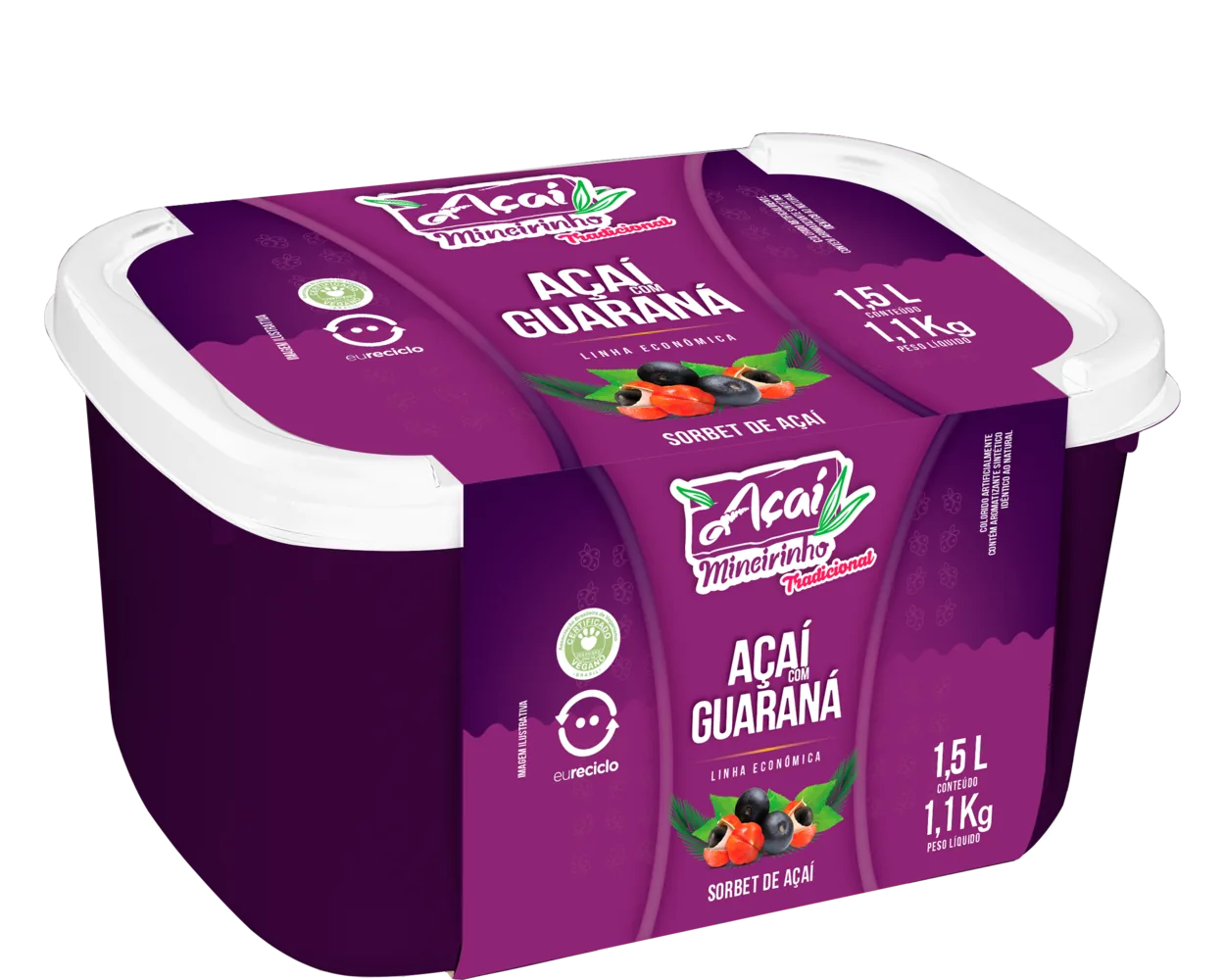 Açaí com Guaraná 1,5L — Açaí Mineirinho